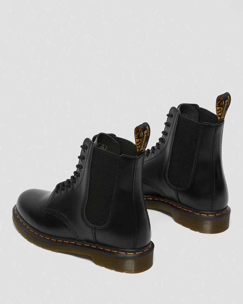 Black Women's Dr Martens 1460 Harper Smooth Leather Lace Up Boots | CA 166EBC